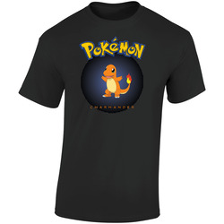 Charmander Anime Pokemon Retro Graphic Unisex Soft Cotton Black T Shirt