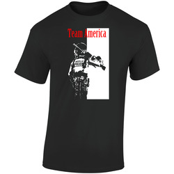 Team America World Police Gangster Retro Graphic Unisex Soft Cotton Black T Shirt