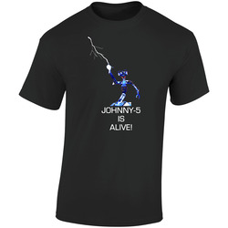 Short Circuit Johnny 5 Retro Graphic Unisex Soft Cotton Black T Shirt
