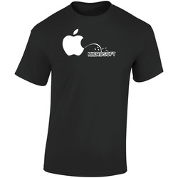 Apple Vs Microsoft Retro Graphic Unisex Soft Cotton Black T Shirt
