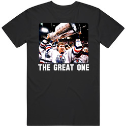 Wayne Gretzky Hockey Legend Retro Graphic Unisex Cotton Black T Shirt