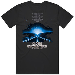 Close Encounters Of The Third Kind Movie Retro Graphic Unisex Cotton Black T Shirt
