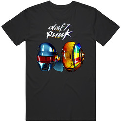 Daft Punk Techno Electronic Music Retro Graphic Unisex Cotton Black T Shirt