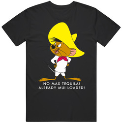 Speedy Gonzales Loony Toons Cartoon Retro Graphic Unisex Cotton Black T Shirt