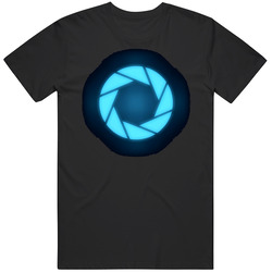 Portal Aperture Science Gaming Retro Graphic Unisex Cotton Black T Shirt