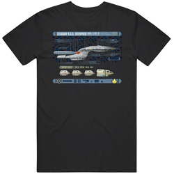 Starship Uss Enterprise Star Trek Retro Graphic Unisex Cotton Black T Shirt