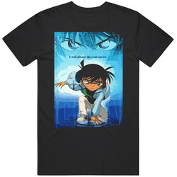 Detective Conan Anime Retro Graphic Unisex Cotton Black T Shirt