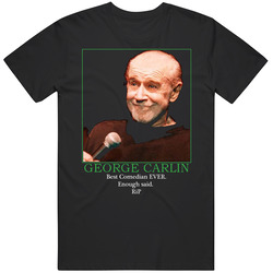 George Carlin Comedian Rip Tribute Retro Graphic Unisex Cotton Black T Shirt