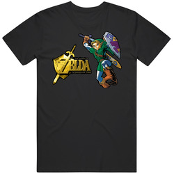 Perfect Fit T Shirts The Legend Of Zelda Ocarina Of Time Retro Graphic Unisex Cotton Black T Shirt