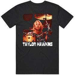 Taylor Hawkins Drummer Retro Graphic Unisex Cotton Black T Shirt
