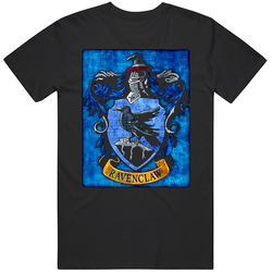 Harry Potter Ravenclaw Crest Retro Graphic Unisex Cotton Black T Shirt