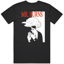Mr Burns Cartoon Comic Retro Graphic Unisex Cotton Black T Shirt