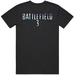 Battlefield 3 Text Logo Retro Graphic Unisex Cotton Black T Shirt