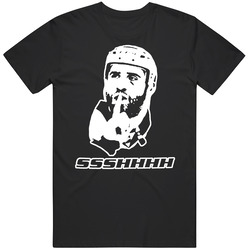 Max Talbot Shhh Hockey Playoffs Fighting Retro Graphic Unisex Cotton Black T Shirt
