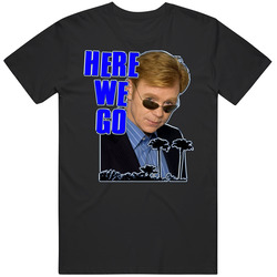 Csi Miami Horatio Caine Here We Go 2 Retro Graphic Unisex Cotton Black T Shirt