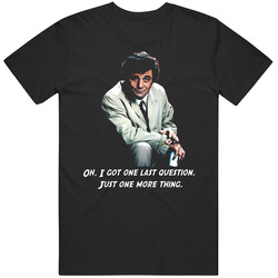 Columbo Peter Falk Detective Tv Show With Quote Retro Graphic Unisex Cotton Black T Shirt
