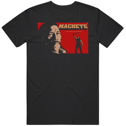 Machete Movie Action Mexican Hero Retro Graphic Unisex Cotton Black T Shirt