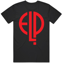 Emerson Lake And Palmer Logo Music Logo Retro Graphic Unisex Cotton Black T Shirt