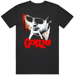 Hunter S. Thompson Fear And Loathing Gonzo Retro Graphic Unisex Cotton Black T Shirt
