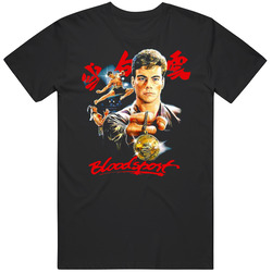 Blood Sport Jean Claude Van Damme Retro Graphic Unisex Cotton Black T Shirt