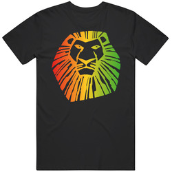 Lion Animal King Rasta Black Retro Graphic Unisex Cotton Black T Shirt