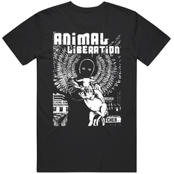 Animal Liberation  1 Retro Graphic Unisex Cotton Black T Shirt
