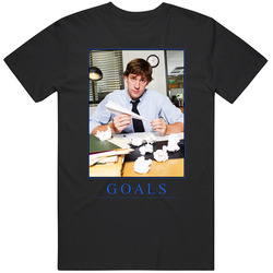 The Office Jim Halpert Goals Retro Graphic Unisex Cotton Black T Shirt