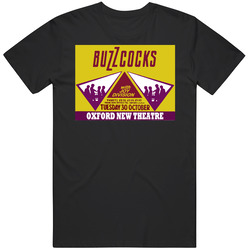 Joy Division And Buzzcocks Concert  1979 Retro Graphic Unisex Cotton Black T Shirt