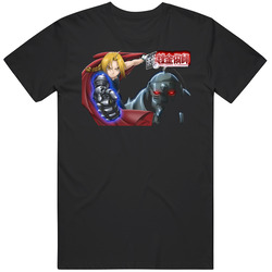 Full Metal Alchemist Anime Manga Retro Graphic Unisex Cotton Black T Shirt