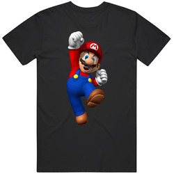 Super Mario Video Game Retro Graphic Unisex Cotton Black T Shirt