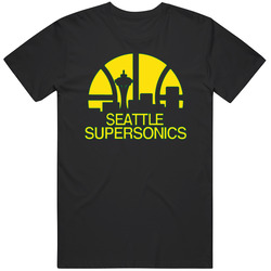 Seattle Retro Graphic Unisex Cotton Black T Shirt