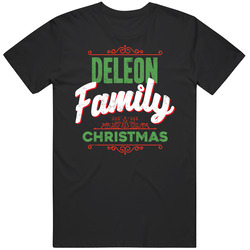 Deleon Family Christmas Love Holidays Custom Last Name Gift Retro Graphic Unisex Cotton Black T Shirt