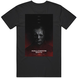 Halloween Ends Michael Myers Evil Will Fall October 2022 New Movie Film Retro Graphic Unisex Cotton Black T Shirt