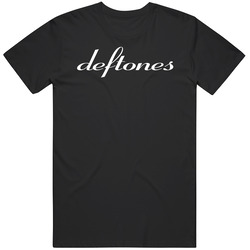 Deftones Logo Retro Graphic Unisex Cotton Black T Shirt