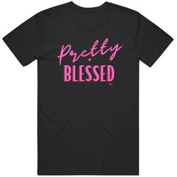 Pretty Blessed By Bcl Retro Graphic Unisex Cotton Black T Shirt