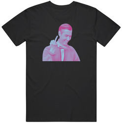 Mr. Rogers Middle Finger Funny Retro Graphic Unisex Cotton Black T Shirt