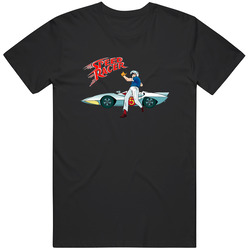 Men's Speed Racer Retro Graphic Unisex Cotton Black T Shirt