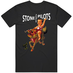 New Stone Temple Pilot Purple Retro Graphic Unisex Cotton Black T Shirt