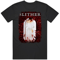 Slither Scary Movie Halloween Retro Graphic Unisex Cotton Black T Shirt