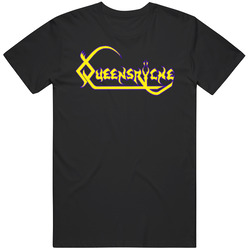 Queensryc Kuning Retro Graphic Unisex Cotton Black T Shirt