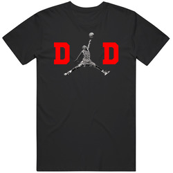 Air Jordan Dad Father's Day Gift Last Dance Basketball Fan Red Writing Retro Graphic Unisex Cotton Black T Shirt
