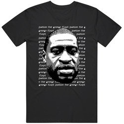 Justice Floyd Typwriter Retro Graphic Unisex Cotton Black T Shirt