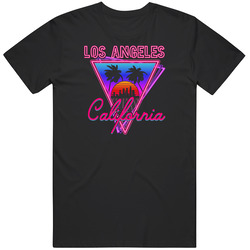 Los Angeles Vaporwave Retro Graphic Unisex Cotton Black T Shirt