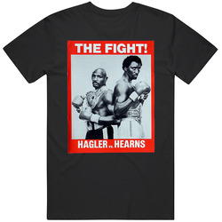 Hagler Vs Hearns The Fight Retro Boxing Fighter Fan Retro Graphic Unisex Cotton Black T Shirt