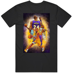 Kobe Bryant Retirement Game Basketball Nba Sports Retro Graphic Unisex Cotton Black T Shirt