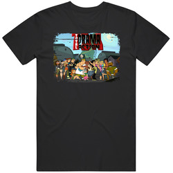 Total Drama Island Fan Tv Show Worn Look Gift Retro Graphic Unisex Cotton Black T Shirt