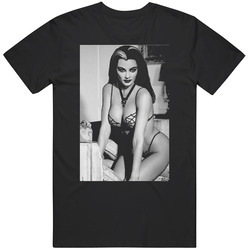 Lily Munster Bikini The Munsters Tv Show Black Retro Graphic Unisex Cotton Black T Shirt