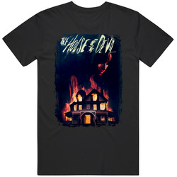 The House Of The Devil Scary Movie Halloween Retro Graphic Unisex Cotton Black T Shirt