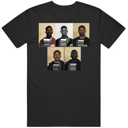 Central Park 5 Mugshot Retro Graphic Unisex Cotton Black T Shirt