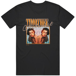 TimothÃ©e Chalamet - Vintage 90's Inspired - Retro Graphic Unisex Cotton Black T Shirt
